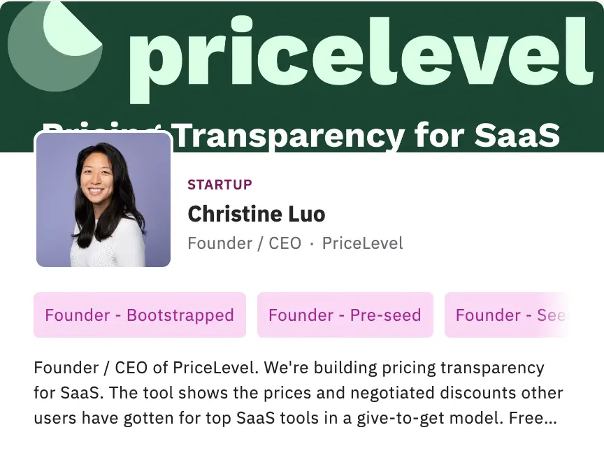 Here's a look at my profile in the SaaStock networking portal